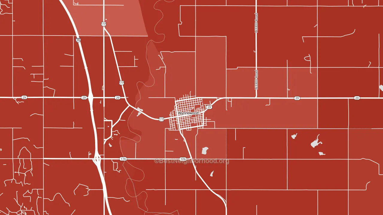 Wynnewood, OK block-group political-lean map