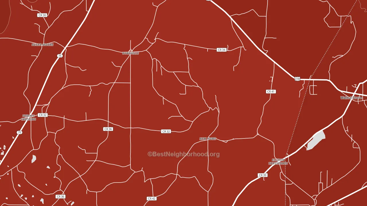 Wynnville, AL block-group political-lean map