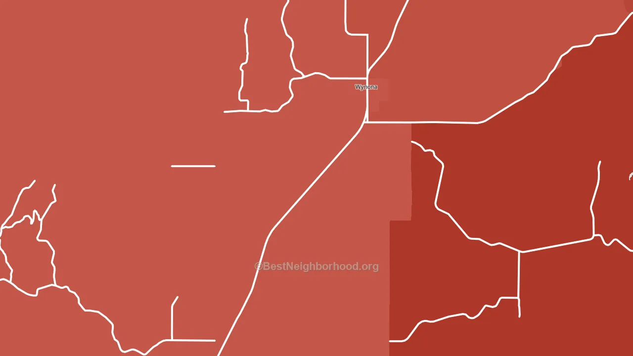 Wynona, OK block-group political-lean map