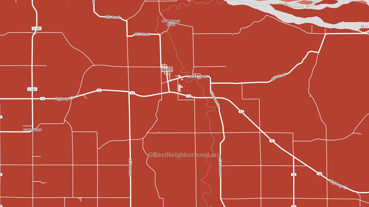 Wynot, NE block-group political-lean map