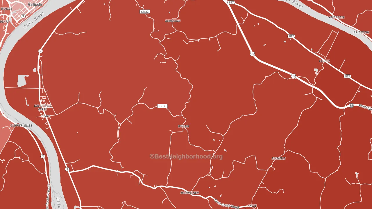 Wyoma, WV block-group political-lean map