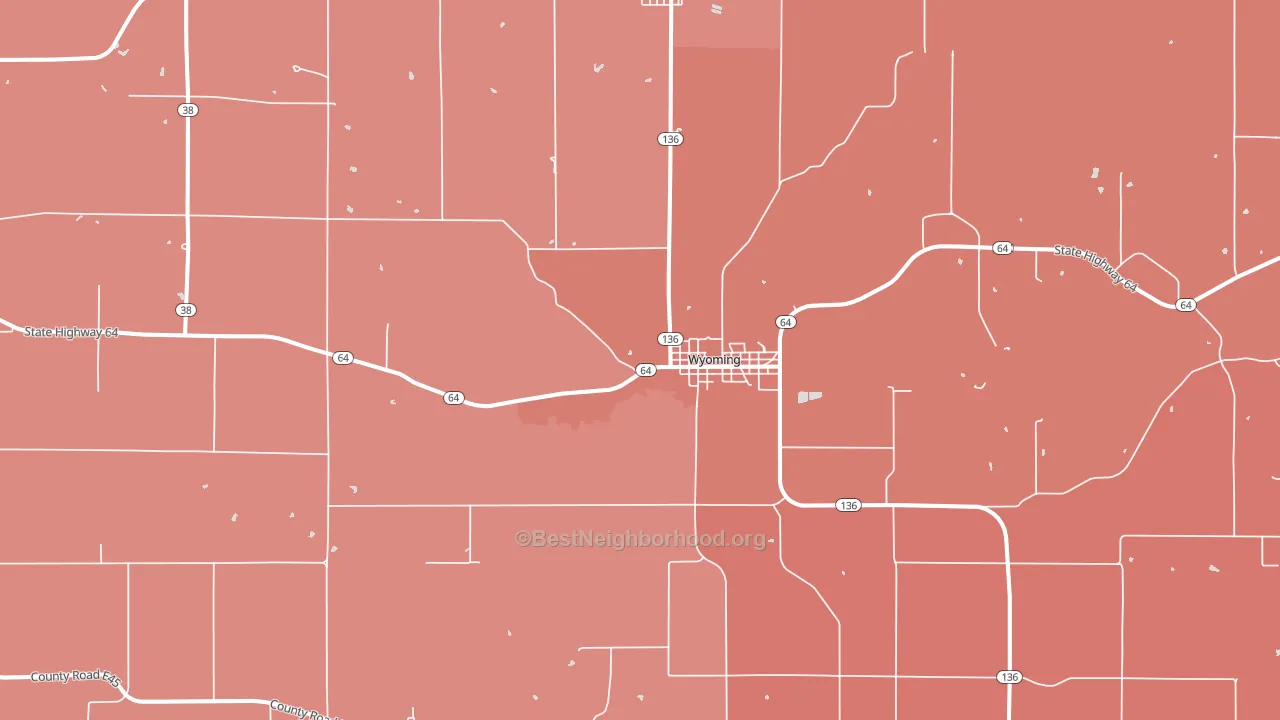 Wyoming, IA block-group political-lean map