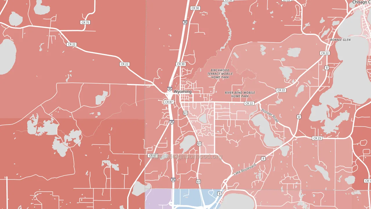 Wyoming, MN block-group political-lean map