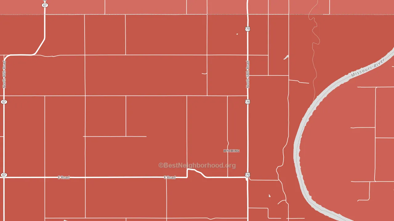 Wyoming, NE block-group political-lean map