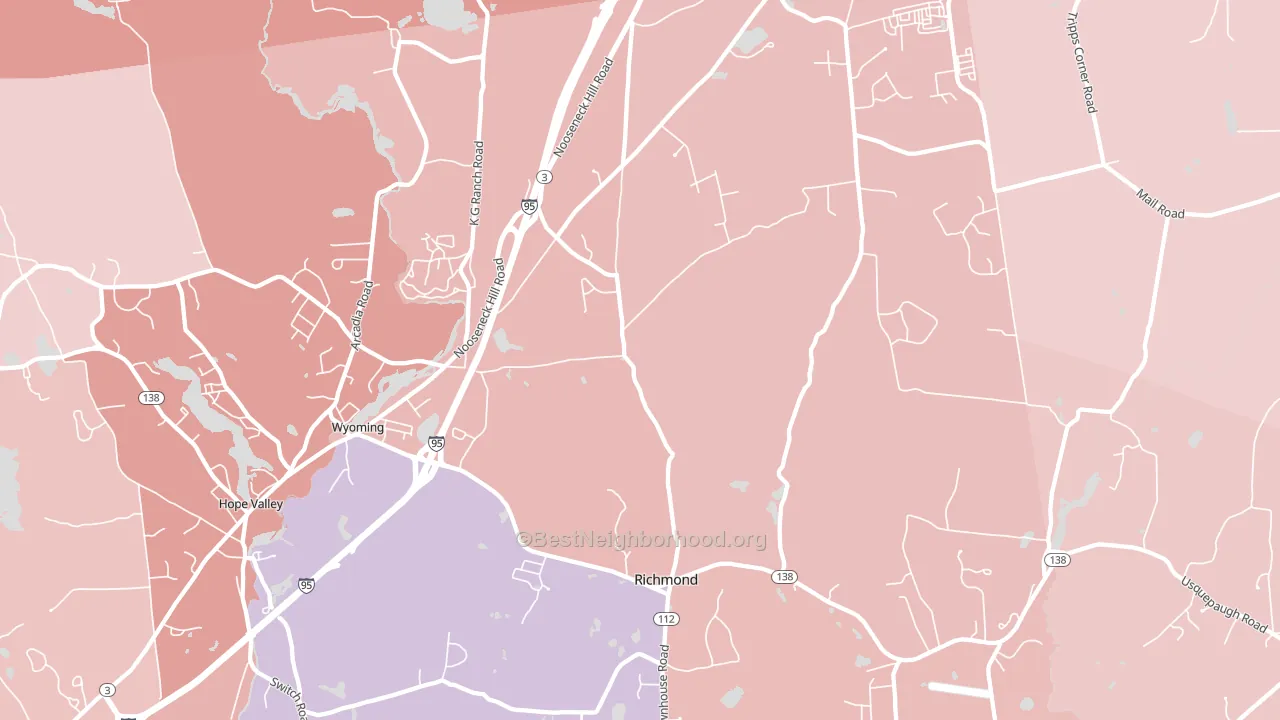 Wyoming, RI block-group political-lean map