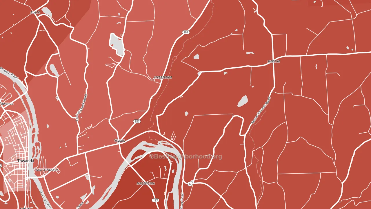 Wysox, PA block-group political-lean map