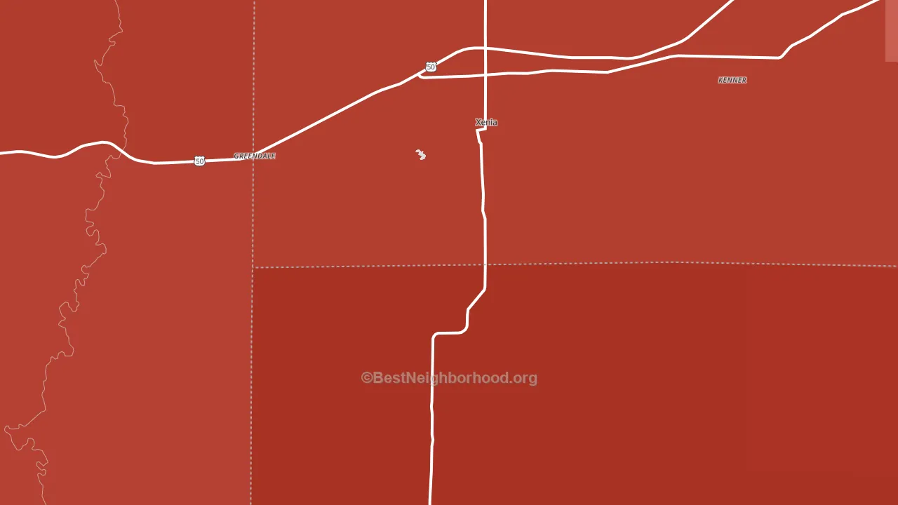 Xenia, IL block-group political-lean map