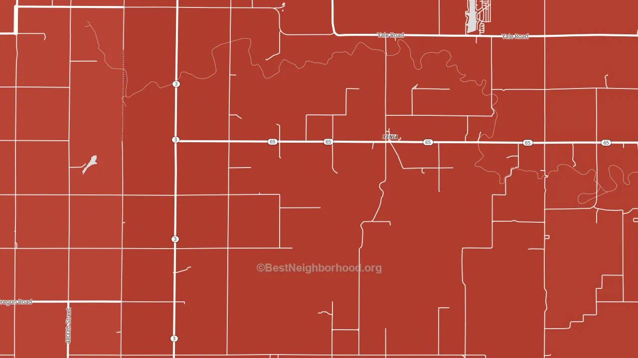 Xenia, KS block-group political-lean map