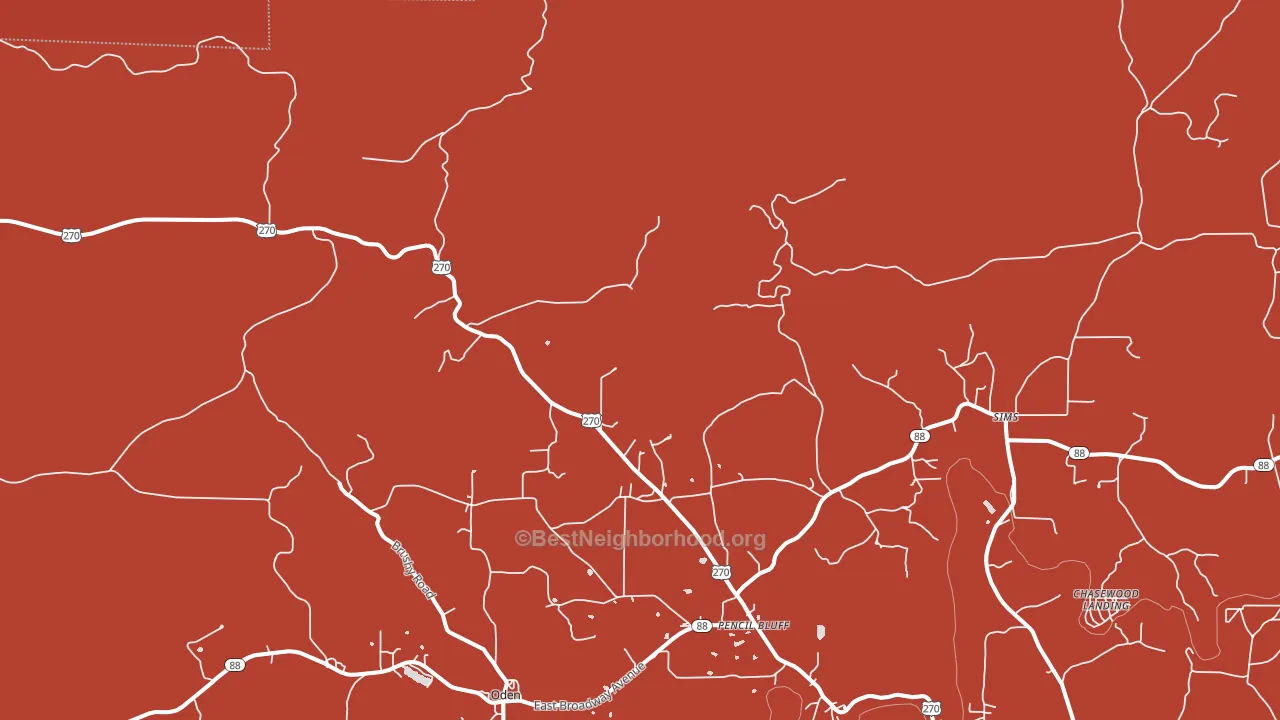 Y City, AR block-group political-lean map