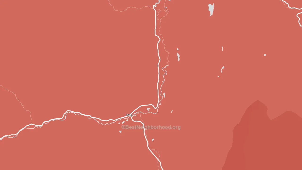Yaak, MT block-group political-lean map