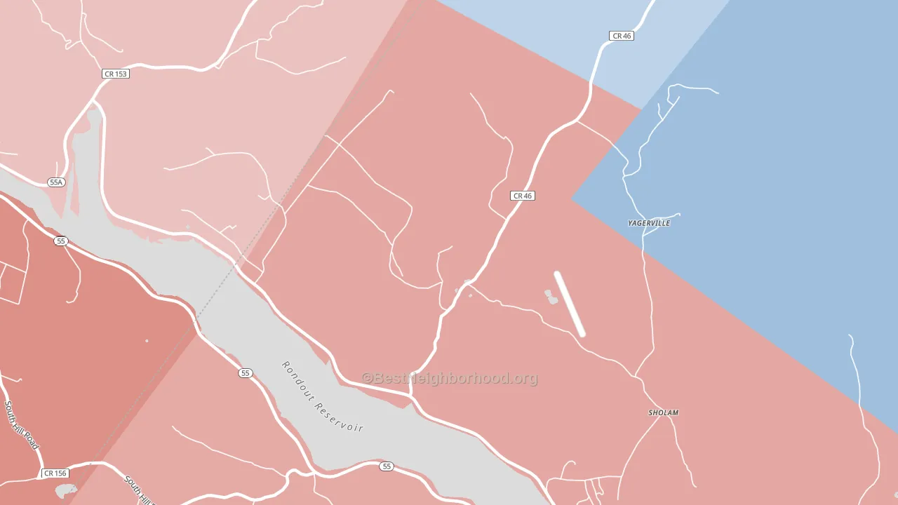 Yagerville, NY block-group political-lean map