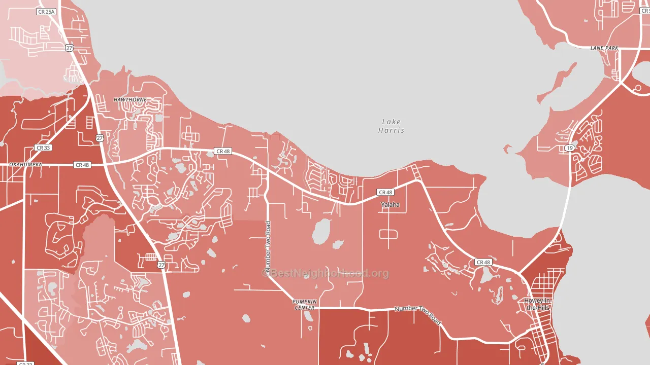 Yalaha, FL block-group political-lean map