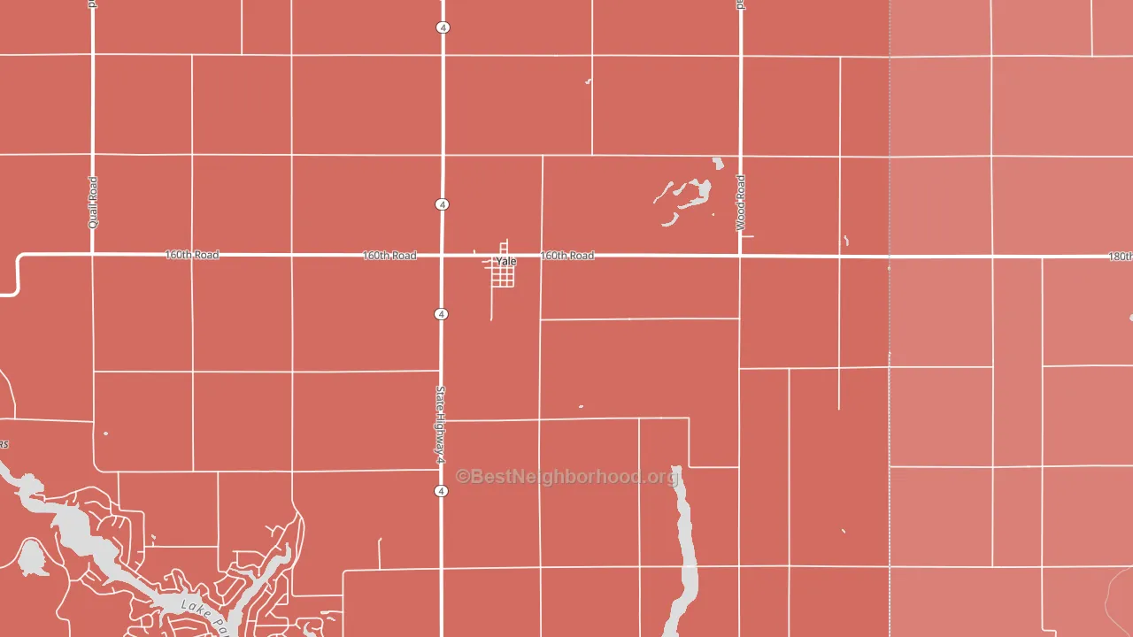 Yale, IA block-group political-lean map