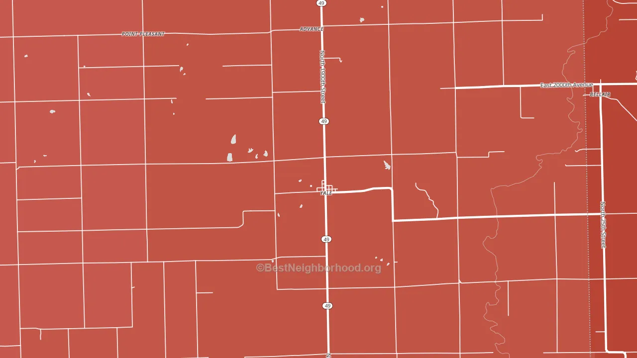 Yale, IL block-group political-lean map