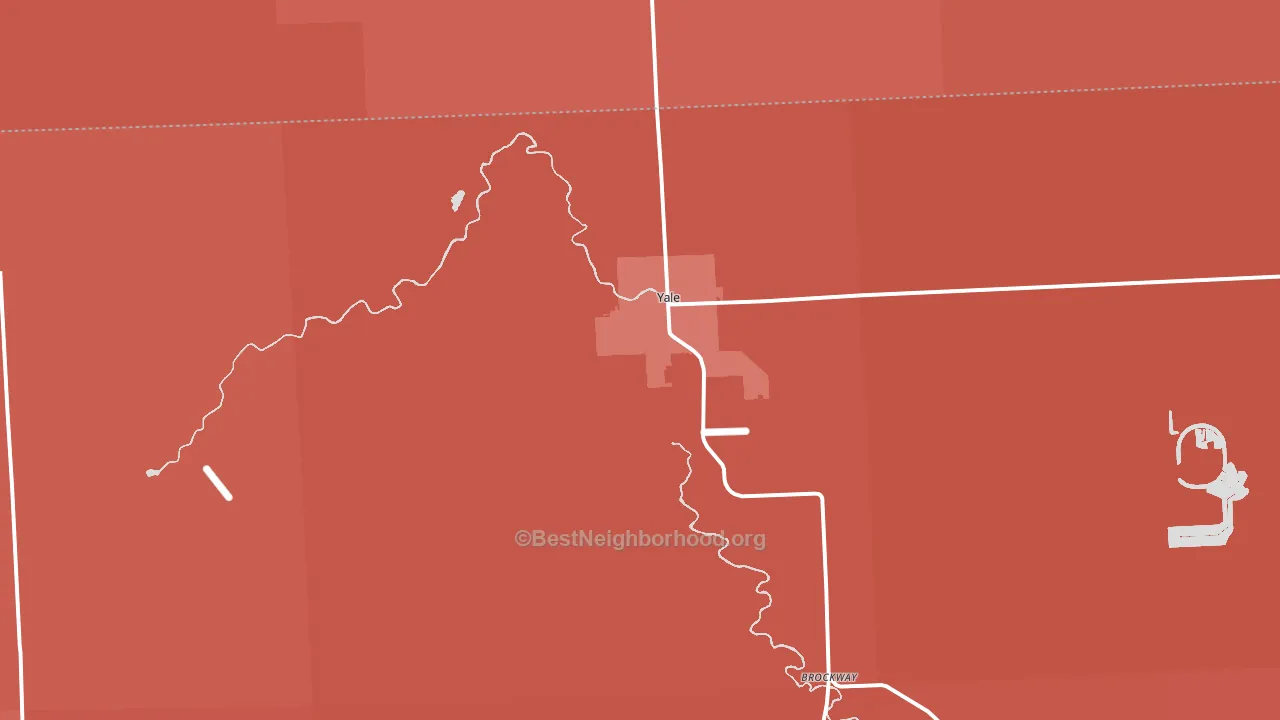 Yale, MI block-group political-lean map