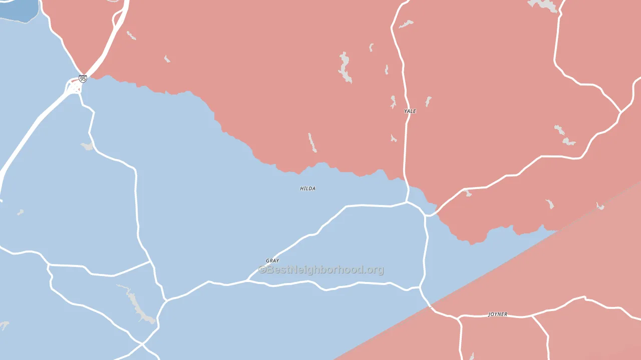 Yale, VA block-group political-lean map