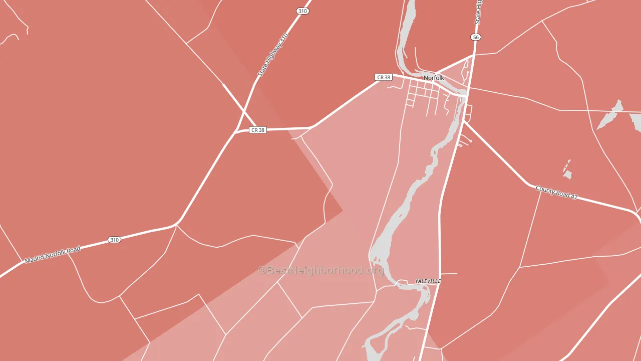 Yaleville, NY block-group political-lean map