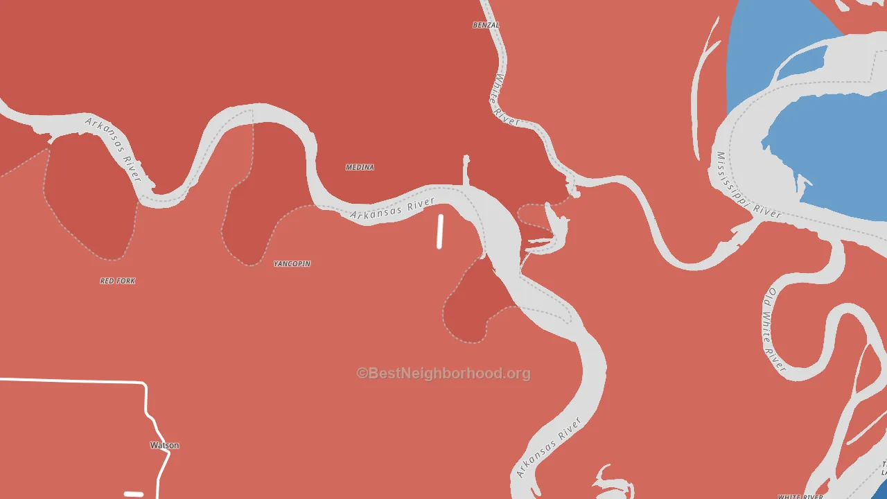 Yancopin, AR block-group political-lean map
