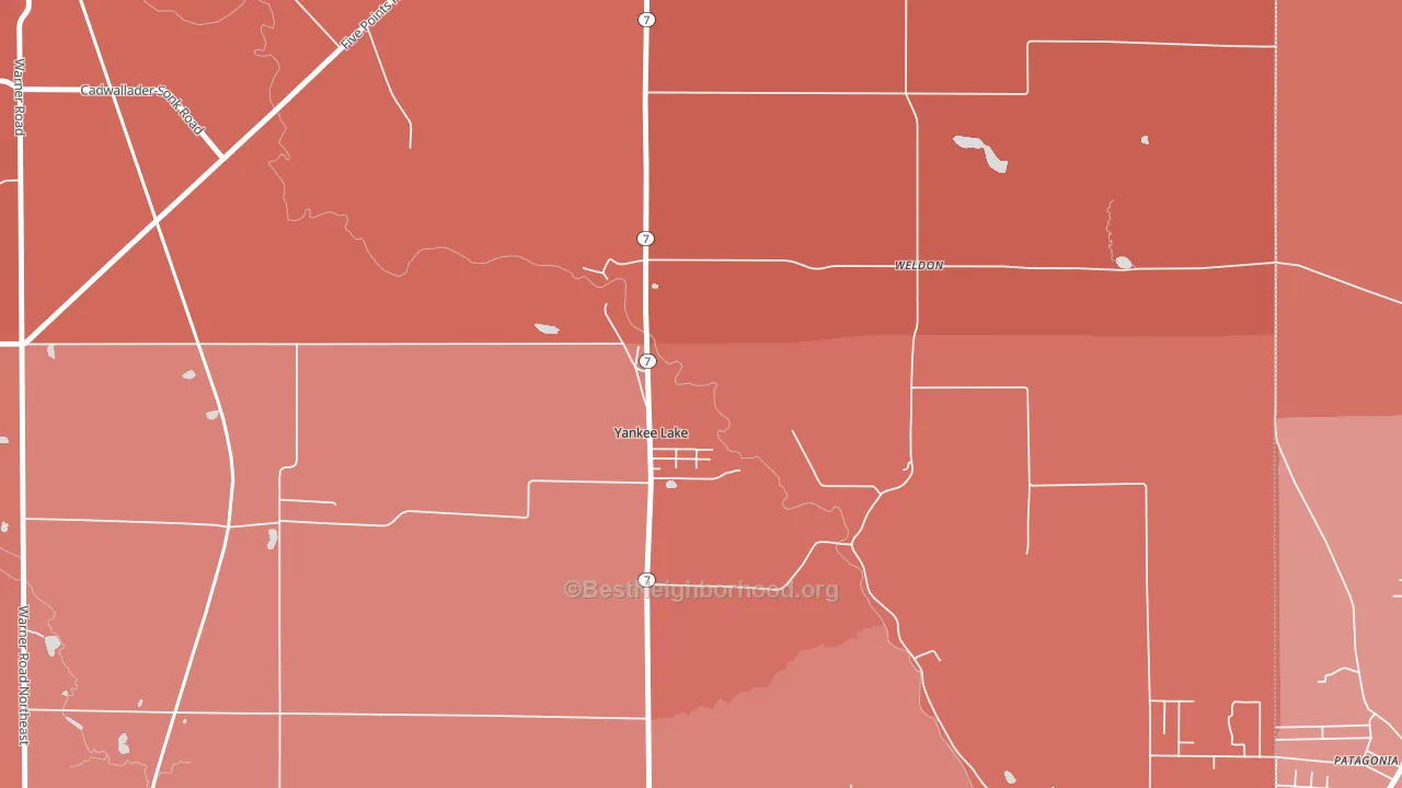 Yankee Lake, OH block-group political-lean map