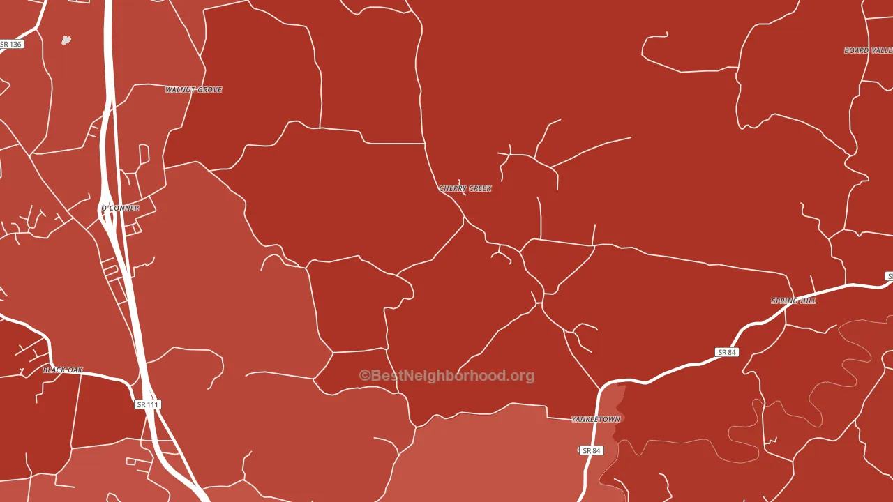 Yankeetown, TN block-group political-lean map