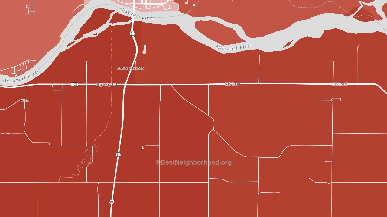 Yankton, NE block-group political-lean map