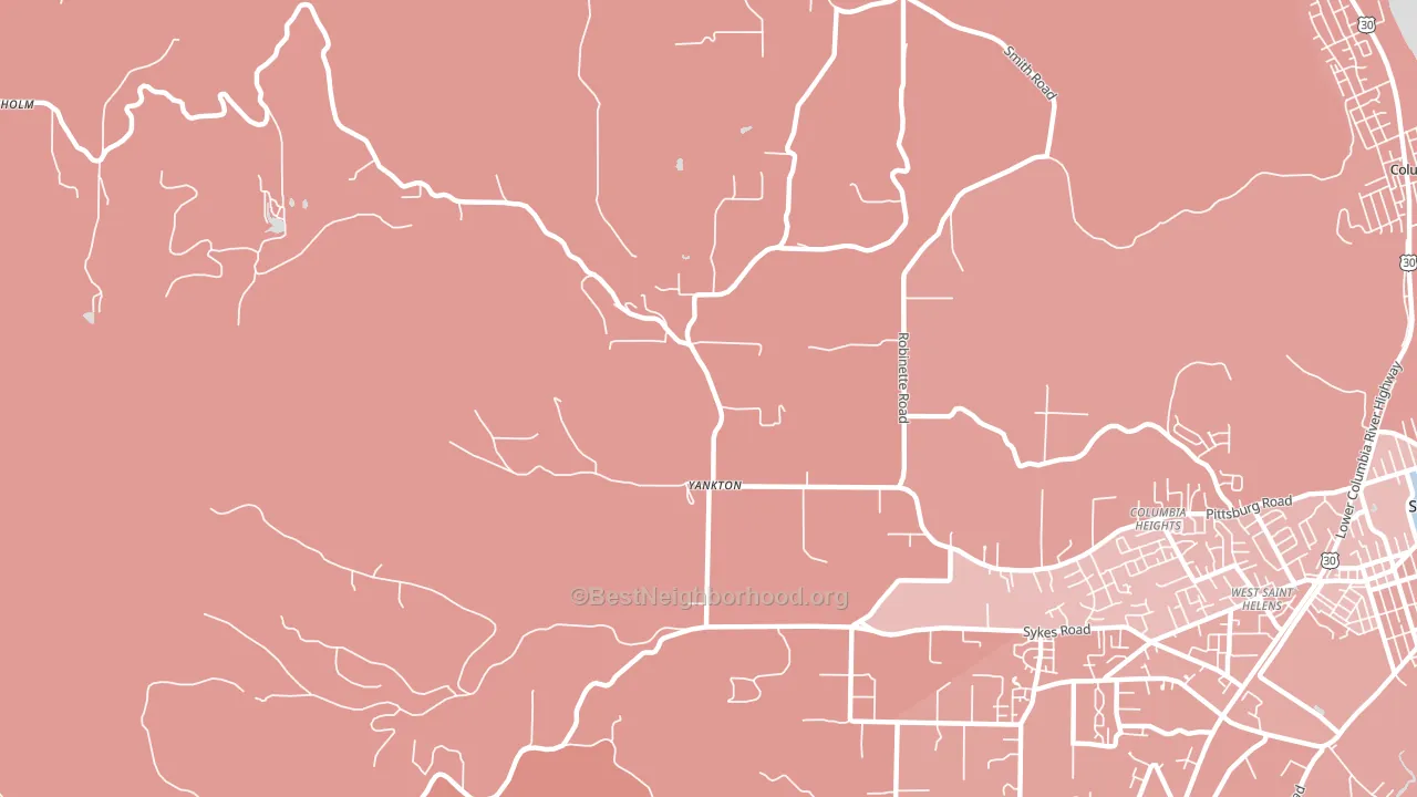 Yankton, OR block-group political-lean map