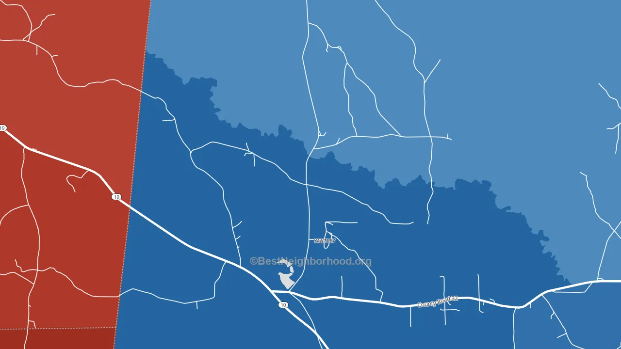 Yantley, AL block-group political-lean map