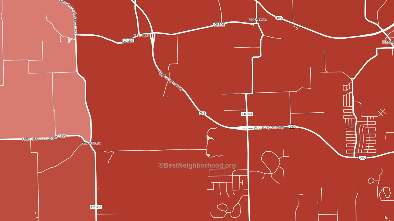 Yarboro, TX block-group political-lean map