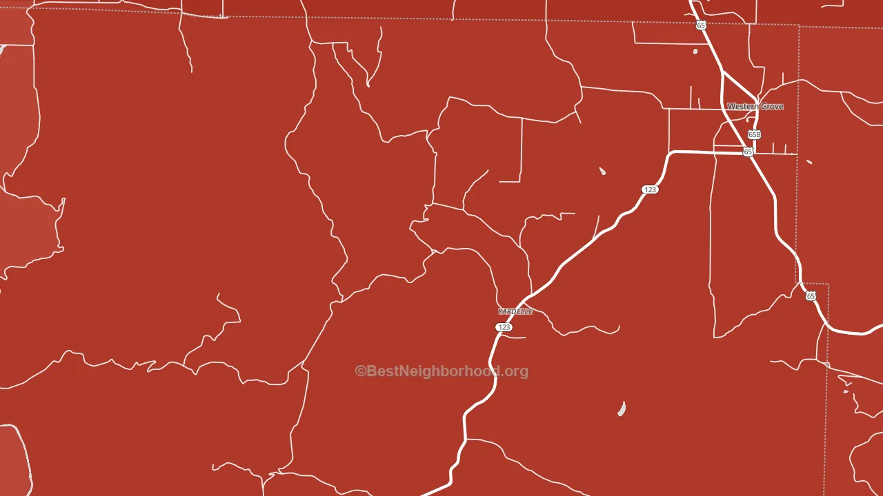 Yardelle, AR block-group political-lean map
