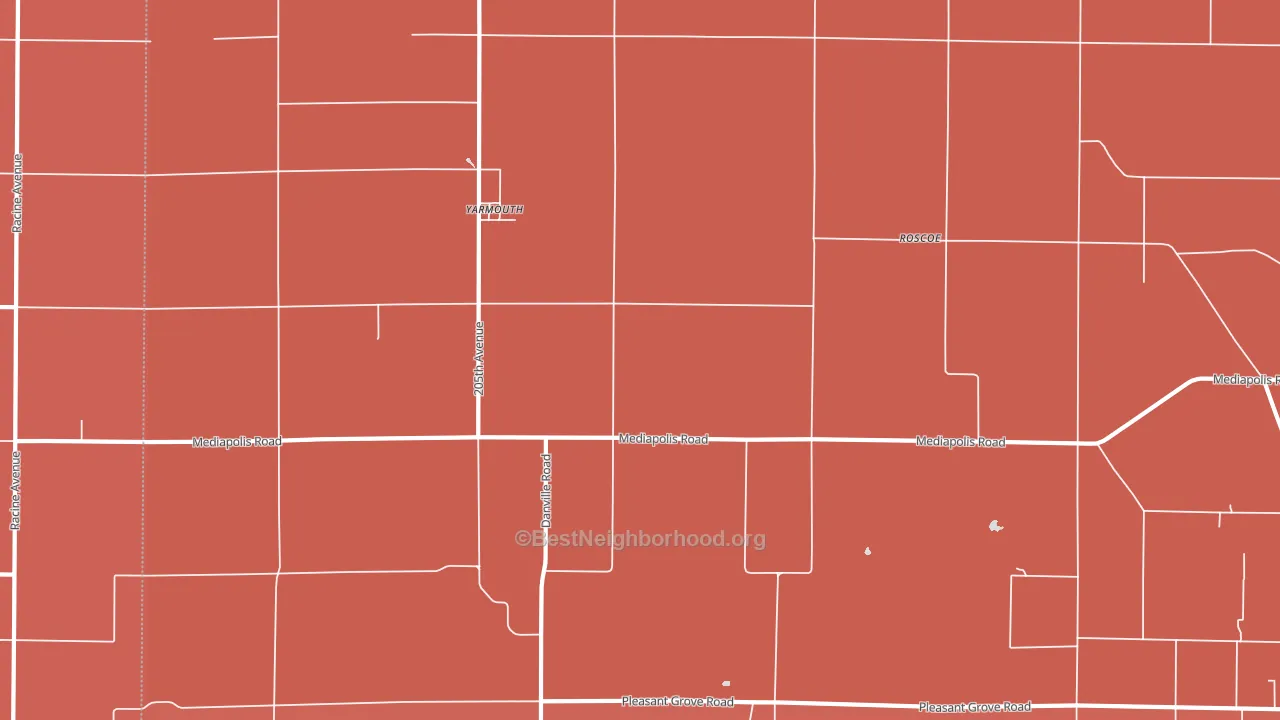 Yarmouth, IA block-group political-lean map