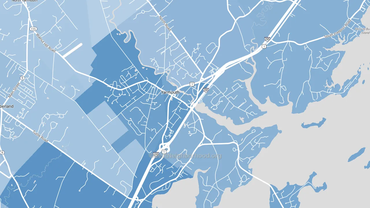 Yarmouth, ME block-group political-lean map