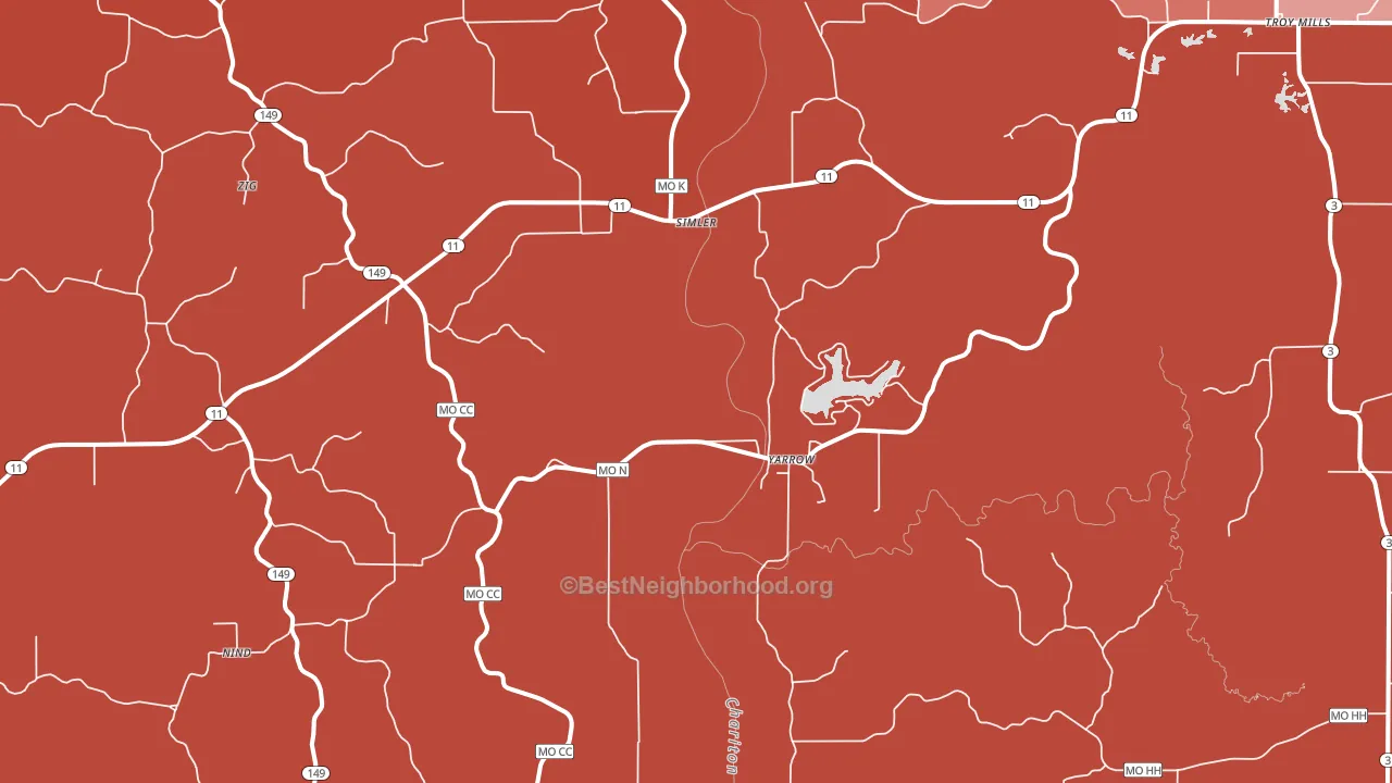 Yarrow, MO block-group political-lean map