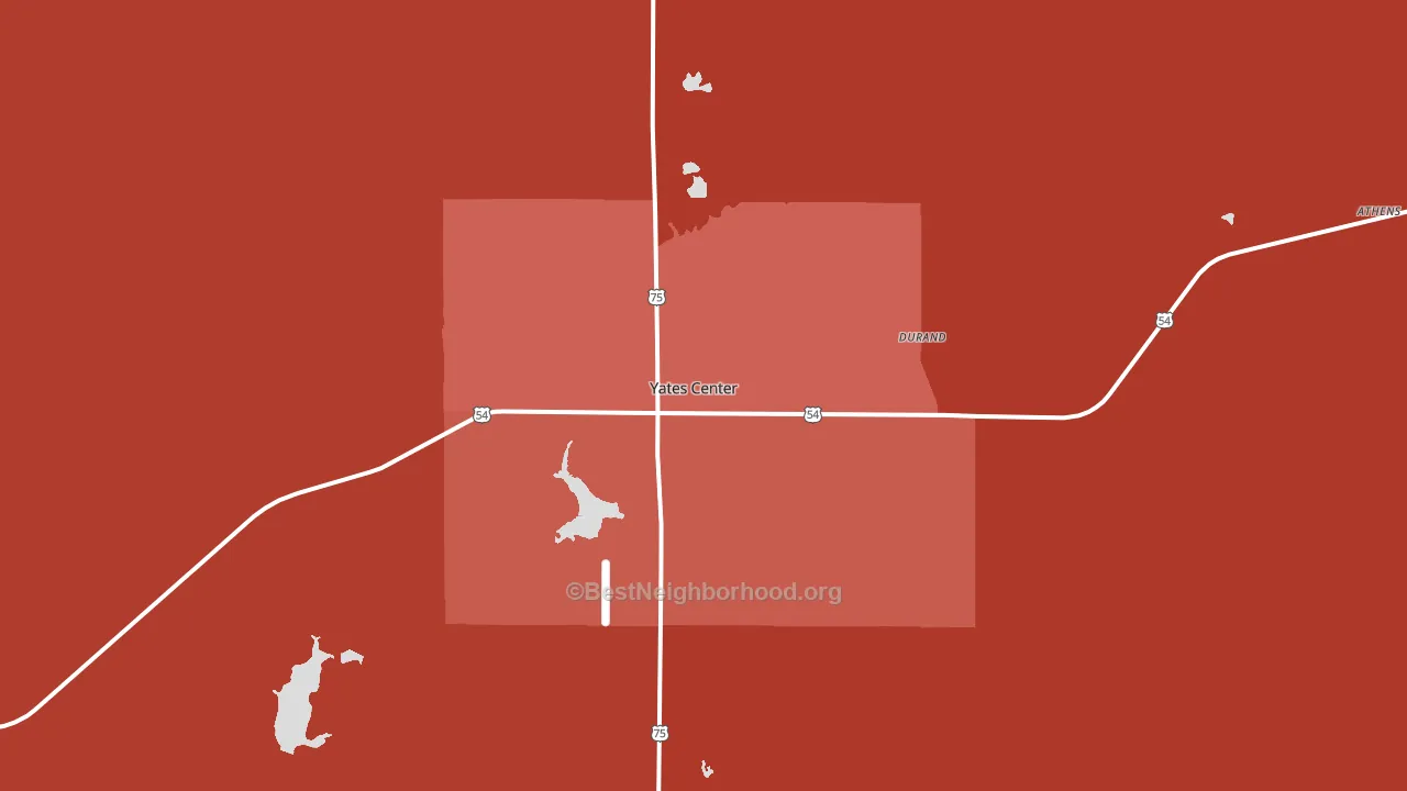 Yates Center, KS block-group political-lean map