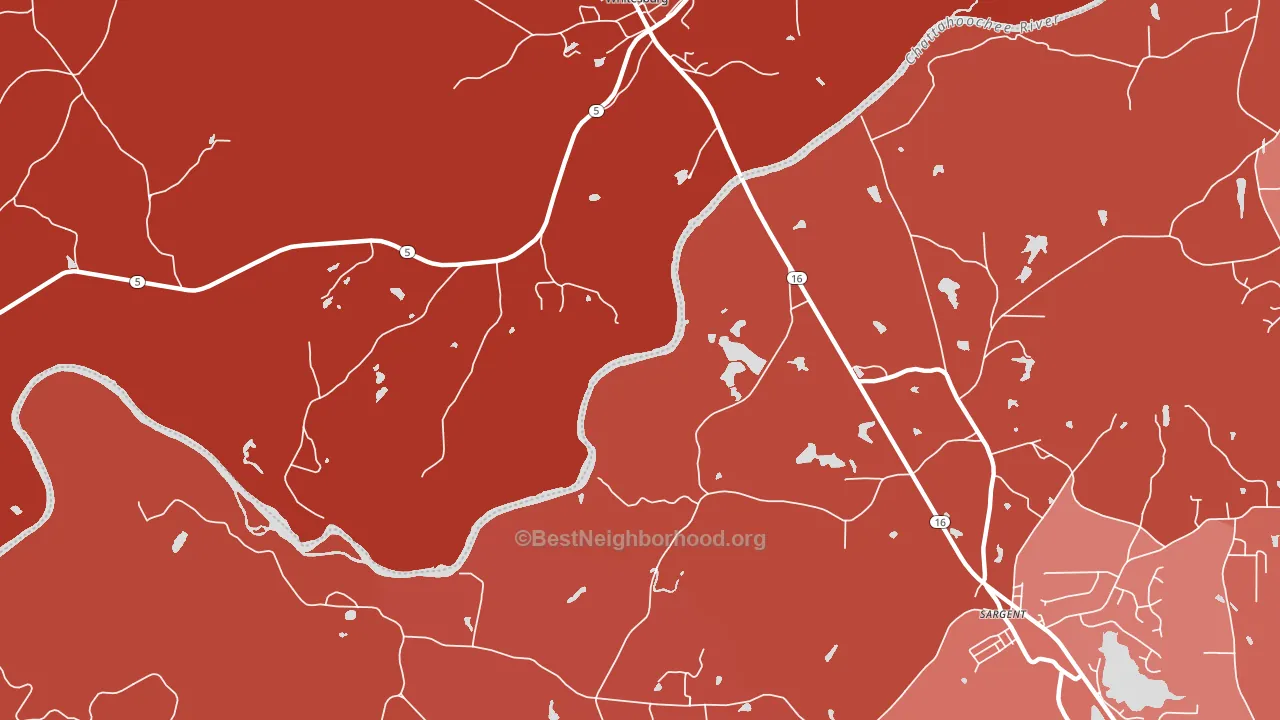 Yates, GA block-group political-lean map