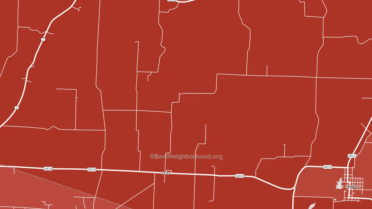 Yates, MO block-group political-lean map