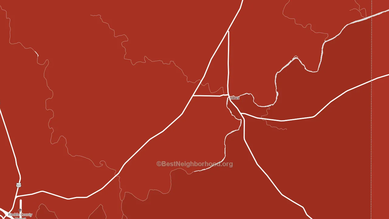 Yates, TX block-group political-lean map