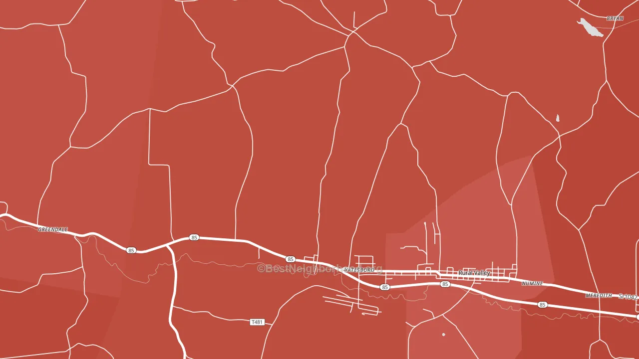 Yatesboro, PA block-group political-lean map