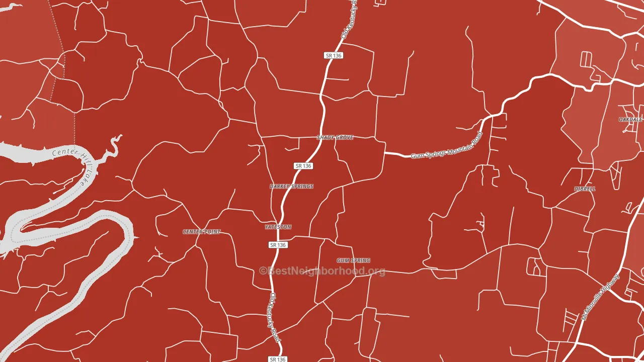 Yateston, TN block-group political-lean map