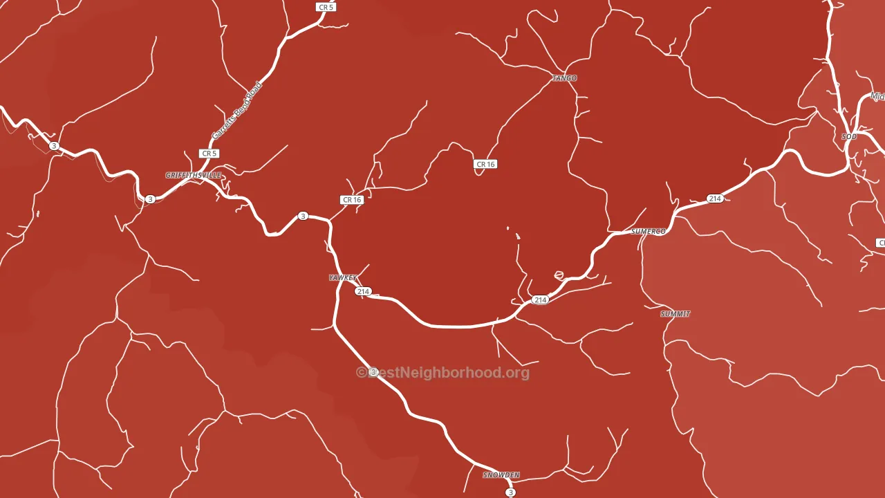 Yawkey, WV block-group political-lean map