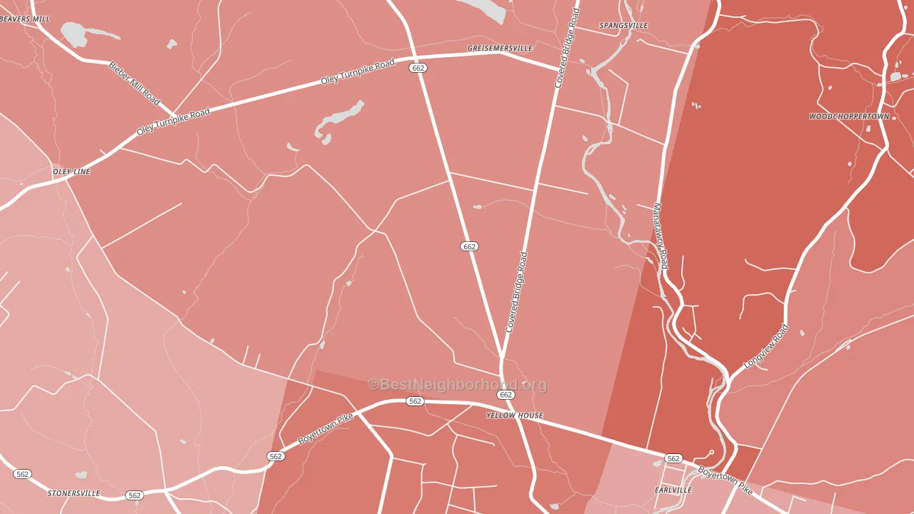 Yellow House, PA block-group political-lean map