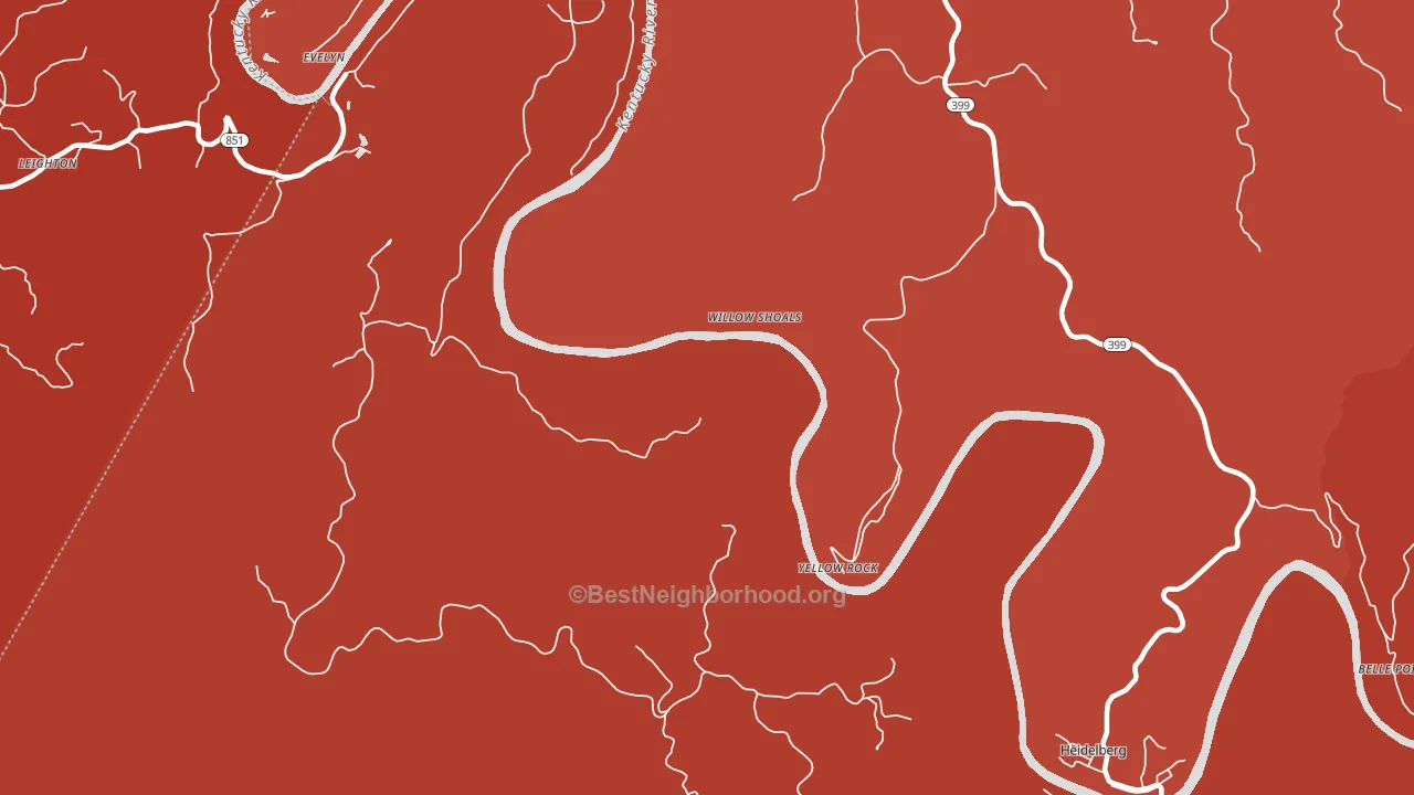 Yellow Rock, KY block-group political-lean map