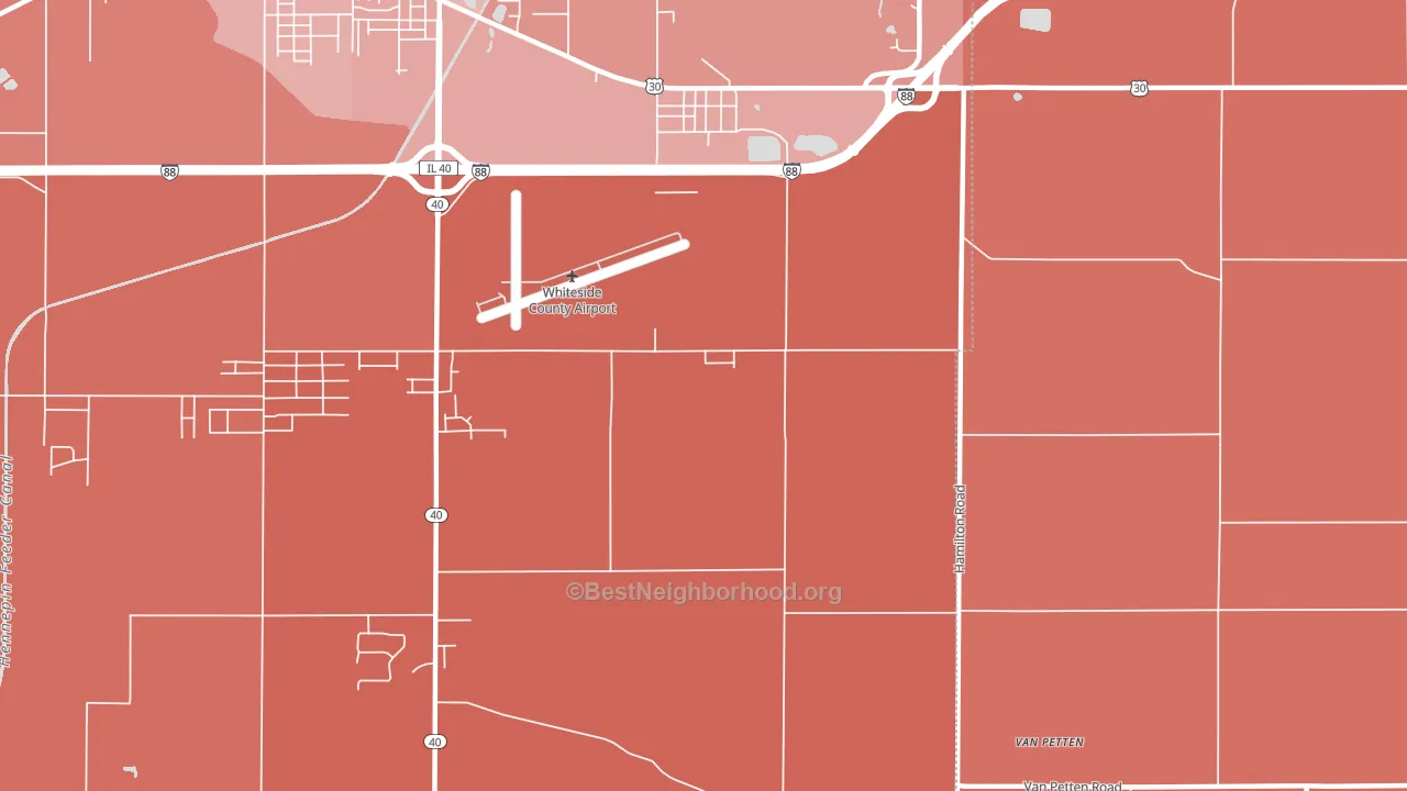 Yeoward Addition, IL block-group political-lean map