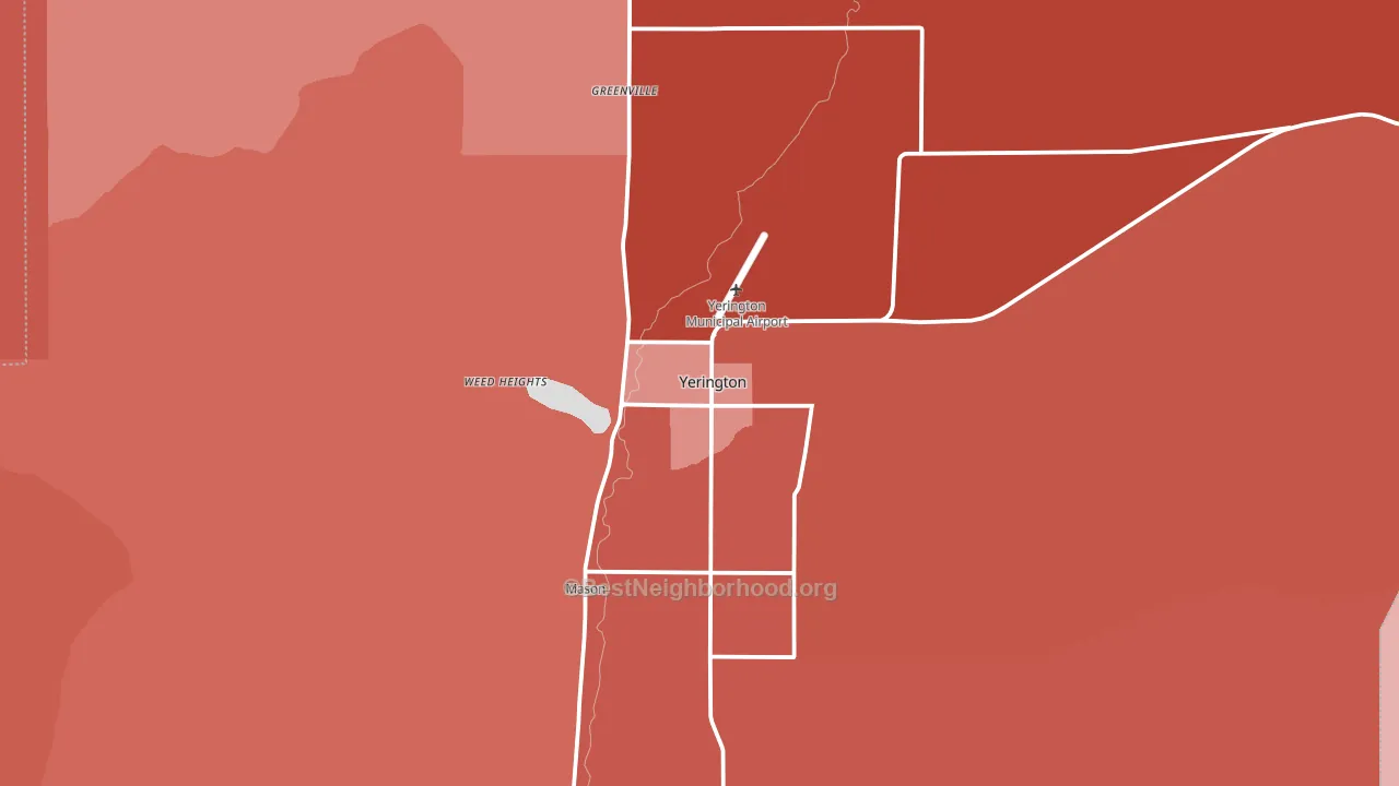 Yerington, NV block-group political-lean map