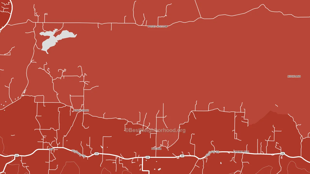 Yocana, AR block-group political-lean map