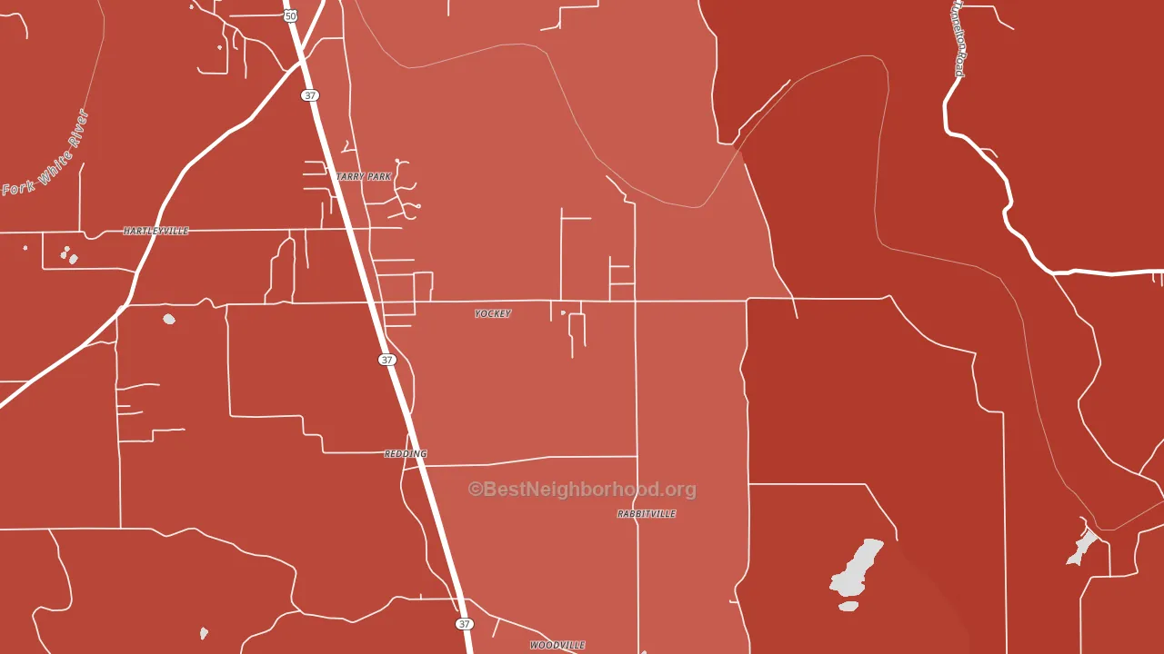 Yockey, IN block-group political-lean map