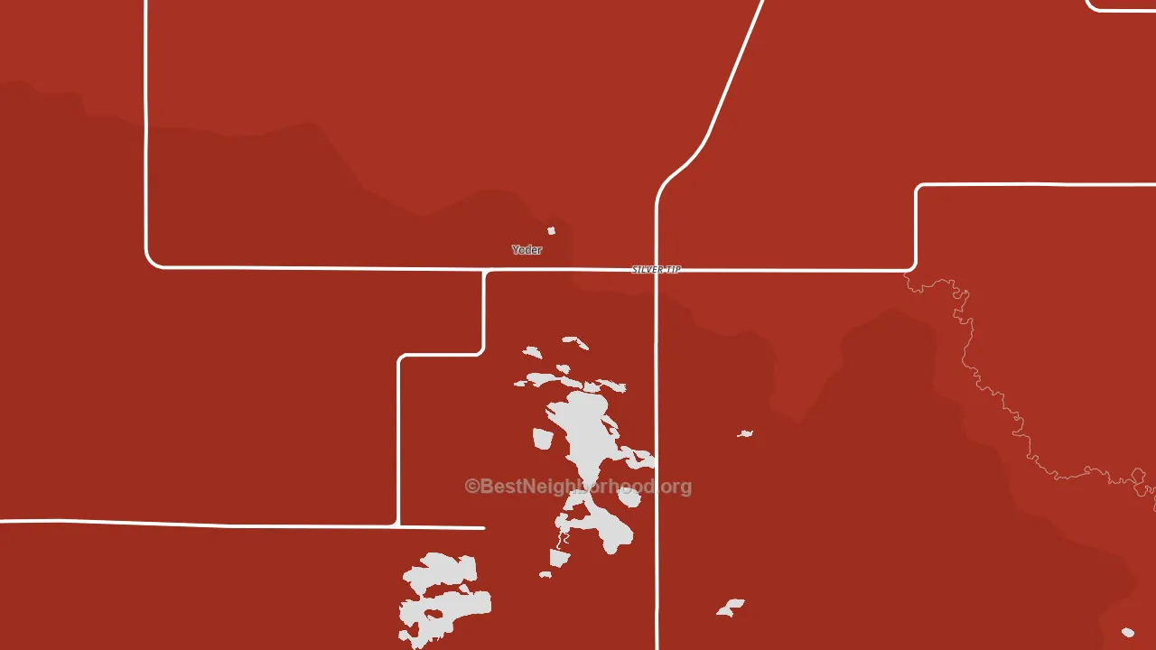 Yoder, WY block-group political-lean map