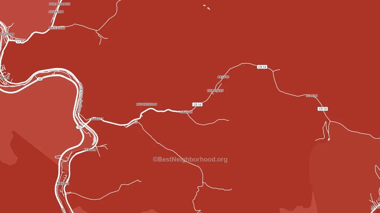 Yolyn, WV block-group political-lean map