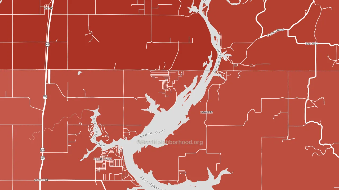 Yonkers, OK block-group political-lean map
