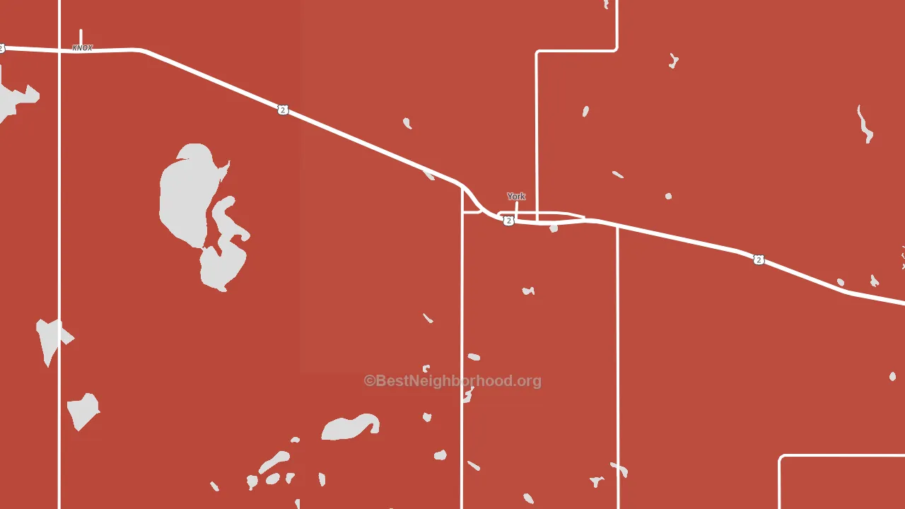 York, ND block-group political-lean map