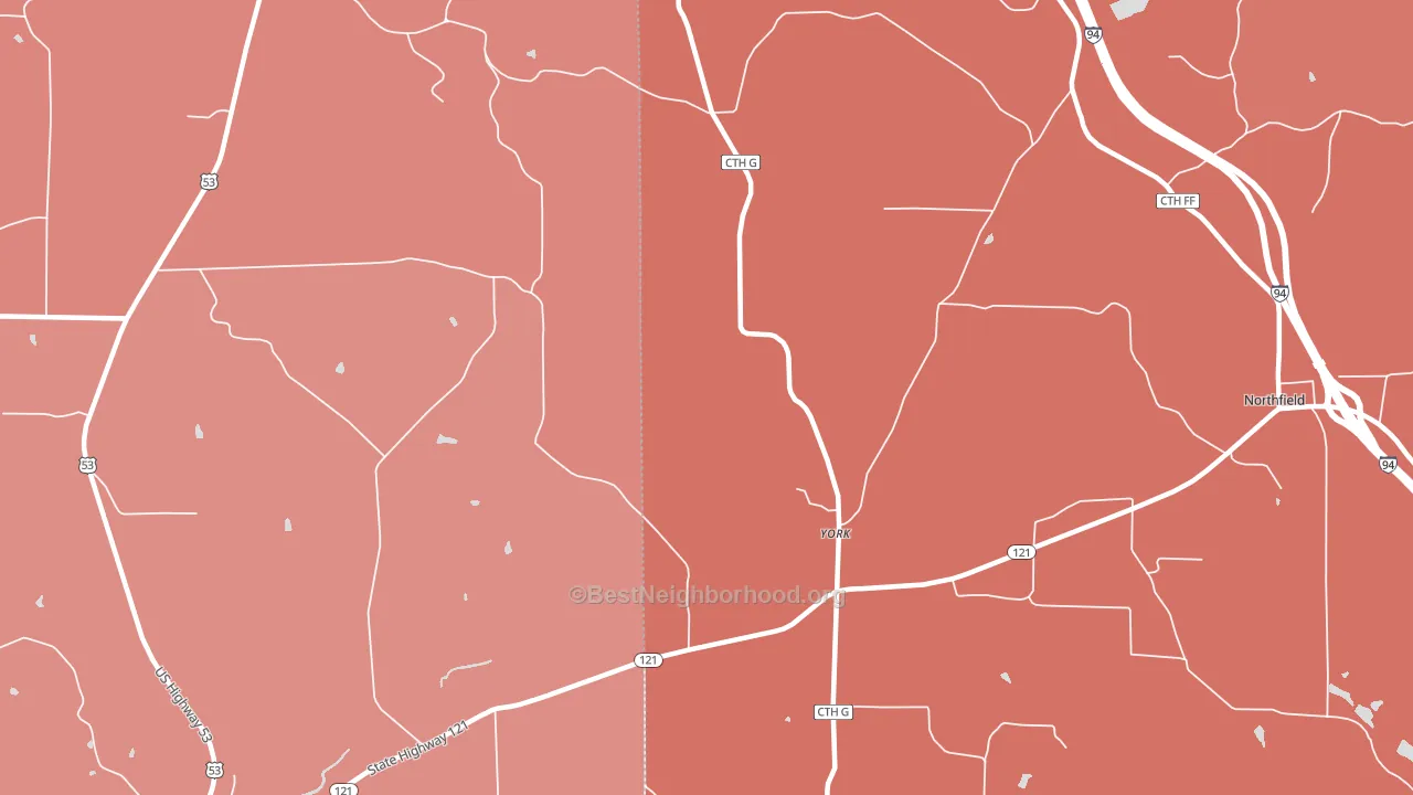 York, WI block-group political-lean map
